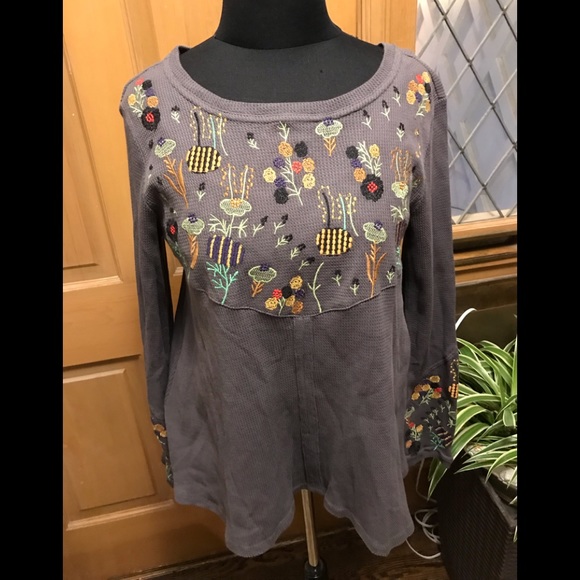 Umgee high low embroidered waffle weave tu… - Picture 3 of 7